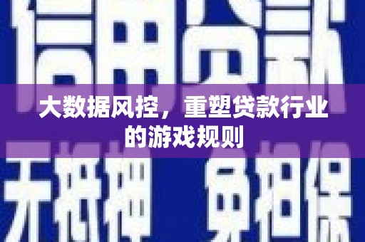桓台大数据风控，重塑贷款行业的游戏规则