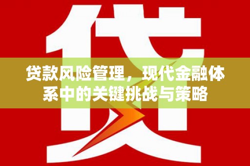 桓台贷款风险管理，现代金融体系中的关键挑战与策略