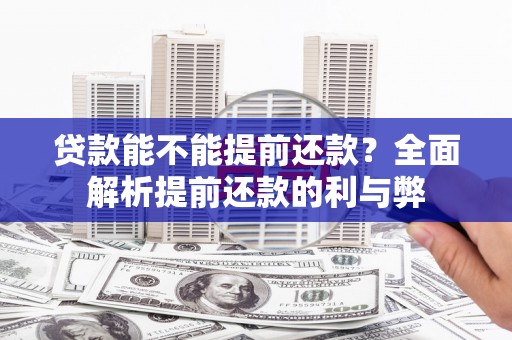桓台贷款能不能提前还款？全面解析提前还款的利与弊