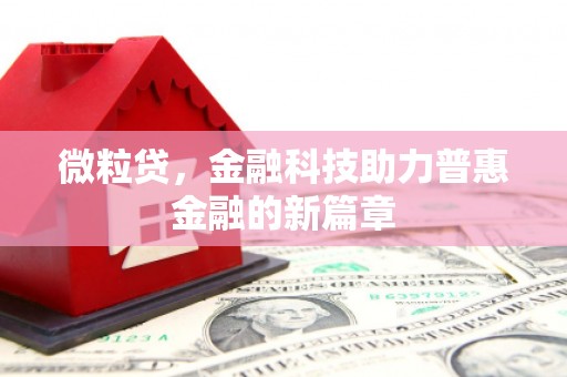 桓台微粒贷，金融科技助力普惠金融的新篇章