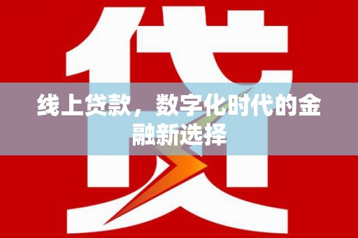 桓台线上贷款，数字化时代的金融新选择