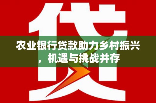 桓台农业银行贷款助力乡村振兴，机遇与挑战并存