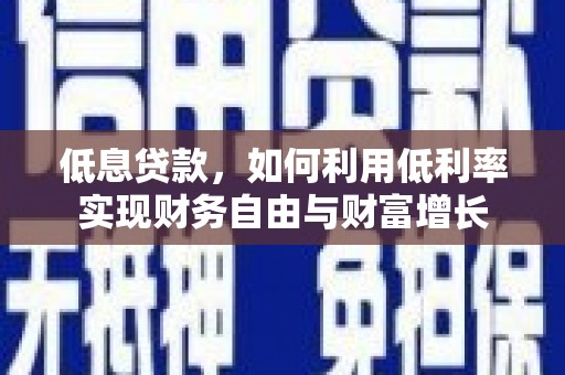 桓台低息贷款，如何利用低利率实现财务自由与财富增长